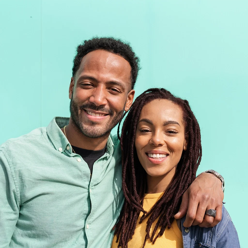 young happy couple spending time together outdoors